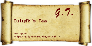 Gulyás Tea névjegykártya