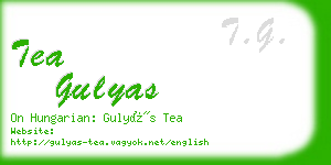 tea gulyas business card